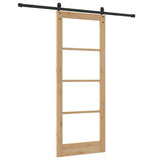 Sliding Door Natural and Black 83 x 211 cm 3332391