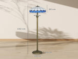Tiffany-Style Floor Lamp with Handcrafted Stained Glass Shade, 152cm Tall Vintage Standing Lamp with T3398P425136