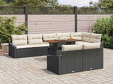 Garden Sofa Set with Cushion Manual 9 pcs Black and Cream 3349851