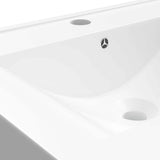 Rectangular Ceramic Basin Sink White with Faucet Hole 60x46 cm 140686