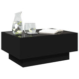 ZNTS Coffee Table with LED Black 70x50x30 cm Engineered Wood 847512