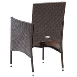 Garden Dining Set Poly rattan Brown, Cushion Cream white 3095912