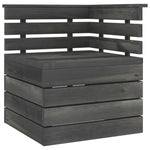 ZNTS 10 Piece Garden Pallet Lounge Set Solid Pinewood Dark Grey 3063764