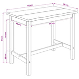 High Bar Table EKAI White 112 x 70 x 91 cm Solid Pine Wood 42037014