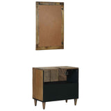 Bathroom Furniture Set with Door 2 pcs Brown Solid Mango Wood 3310108