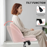 Teddy Fleece Office Chair with Wheels - Light Pink T3398P425006