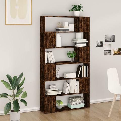 Book Cabinet/Room Divider Smoked Oak 100x24x188 cm 3187603