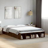 Bed Frame without Mattress Brown Oak 150x200 cm King Size 3280565