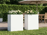 Garden Planter 2 pcs White 50 x 20 x 75 cm Cold-rolled Steel 8005459