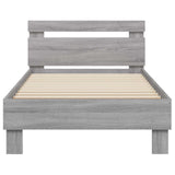Bed Frame with LED Grey Sonoma 80 x 200 cm Engineered Wood 8008995