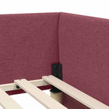 Corner Bed Frame with Headboard Wine Red 80 cm x 200 cm Velvet 42016030