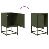 ZNTS Bedside Cabinets 2 pcs Olive Green 36x39x60.5 cm Steel 846455