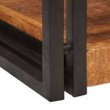 Bedside Table Brown and Black 38 x 33 x 58 cm Solid Mango Wood 4016730
