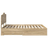 Bed Frame with Drawer Sonoma Oak 150 x 200 cm Engineered Wood 3413589