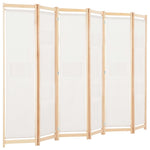 ZNTS 6-Panel Room Divider Cream 240x170x4 cm Fabric 248174