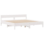 Bookcase Bed without Mattress White 180x200 cm Super King Solid Wood Pine 3322940