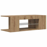 TV Cabinet with LED Lights Artisan Oak 90x39x30 cm Engineered Wood 856326
