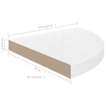 ZNTS Floating Corner Shelves 2 pcs High Gloss White 35x35x3.8 cm MDF 323908
