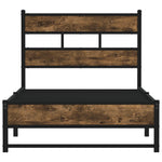 ZNTS Metal Bed Frame without Mattress Smoked Oak 90x200 cm 4017211