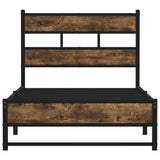 ZNTS Metal Bed Frame without Mattress Smoked Oak 90x200 cm 4017211
