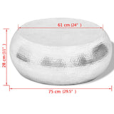 Hammered Aluminium Coffee Table Silver 242322