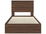 Storage Bed with Drawer Brown Oak 75 x 190 cm Engineered Wood 3411263