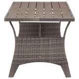 316584 Garden Table Grey 120x70x66 cm Poly Rattan