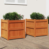Garden Planters 2 pcs Wax Brown Solid Wood Pine 837419