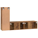 TV Cabinet Set Wall-mounted 3 pcs Old Wood Engineered Wood 3393402