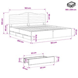 Bed Frame with Storage and Headboard Artisan Oak 180 x 200 cm 3445839