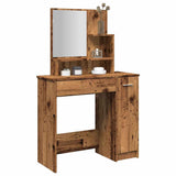 Dressing Table with Mirror Old Wood 86.5x35x136 cm 857009