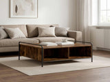 Coffee Table Smoked Oak 90 x 90 x 41 cm Engineered Wood 8013604