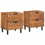 Bedside Cabinet 2 pcs Brown 40 x 33 x 46 cm Solid Mango Wood 4017899