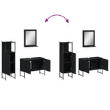 ZNTS 3 Piece Bathroom Cabinet Set Black Engineered Wood 3214349
