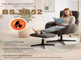 Swivel Armchair and Footstool Set, Height Adjustable Accent Chair with Adjustable Headrest, Rocking T3398P548764
