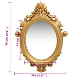 Wall Mirror Castle Style 56x76 cm Gold 320357