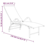 Sun Lounger Black and silver Textilene and aluminium Standard 310521