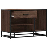 Shoe Bench Brown Oak 80x40x53.5 cm Engineered Wood and Metal 849228