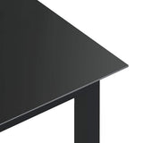 312201 Garden Table Black 150x90x74 cm Aluminium and Glass