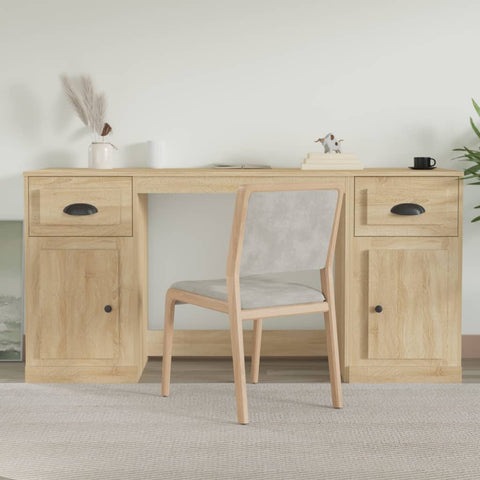 Desk with Cabinet Sonoma Oak Engineered Wood 3185330