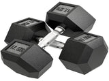 35KG Rubber Hex Dumbbell Portable Hand Weights Dumbbell Home Gym T3398P376840