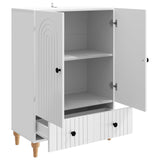 Sideboard High Gloss White 66 x 34.5 x 95 cm Engineered Wood 894209