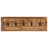 Wall-mounted Coat Rack with 5 Hooks Solid Wood Mango 358955