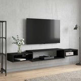 Wall-mounted TV Cabinet Wall-Mounted Black Oak 180 x 28 x 21 cm 8006006