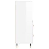 Sideboard High Gloss White 34.5x34x90 cm Engineered Wood 828646
