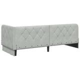 Corner Bed Frame with Headboard Light Grey 80 x 200 cm Velvet 42016513