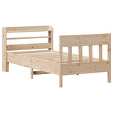 Bed Frame without Mattress 75x190 cm Small Single Solid Wood Pine 3307029