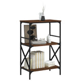 Bookcase 3-Tier Brown Oak 59x35x90.5 cm Engineered Wood 837616