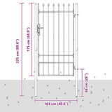 Fence Gate BOXTEL 103 x 225 cm Powder-Coated Steel Grey 42008882