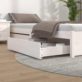 Bed Drawers 2 pcs White Solid Wood Pine 814990